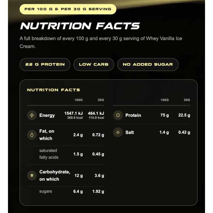 Hype Whey Protein Vanilla Ice Cream